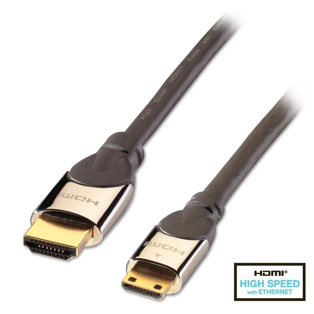 Lindy CROMO High Speed HDMI to Mini HDMI Cable with Ethernet, 1m