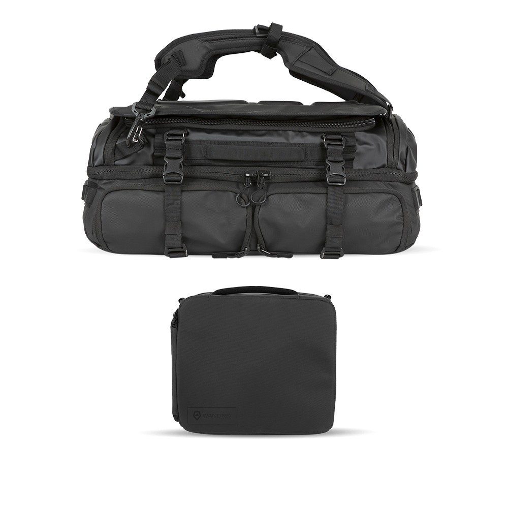 Wandrd Hexad Access Duffel Backpack Black Bundle