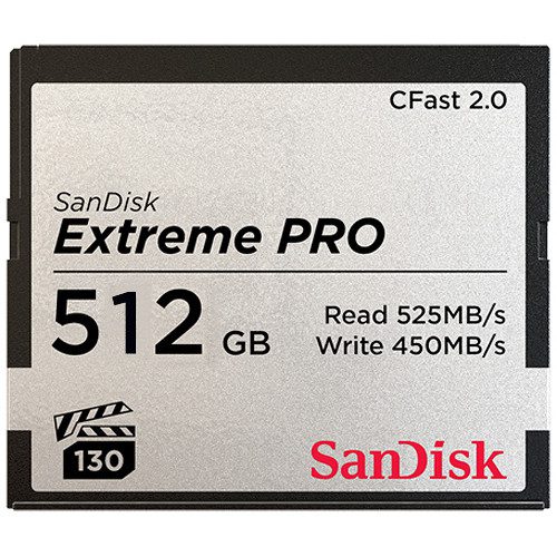 SANDISK CFAST 2.0 EXTREME PRO 512GB VPG 130 525MB/S