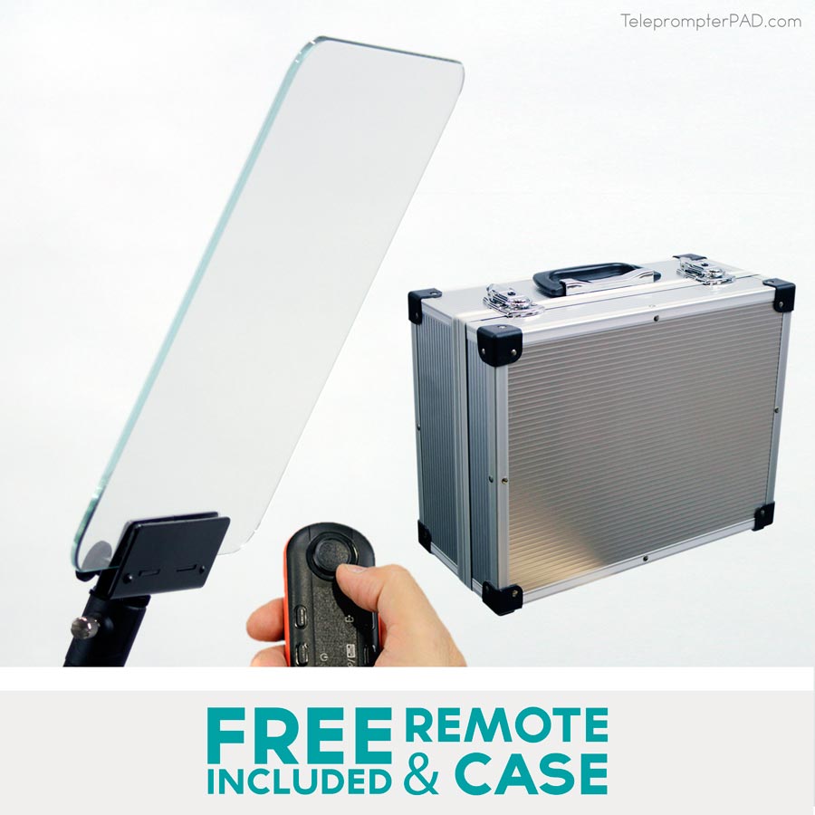 TelePrompterPad IPresent Pro with remote and transport case