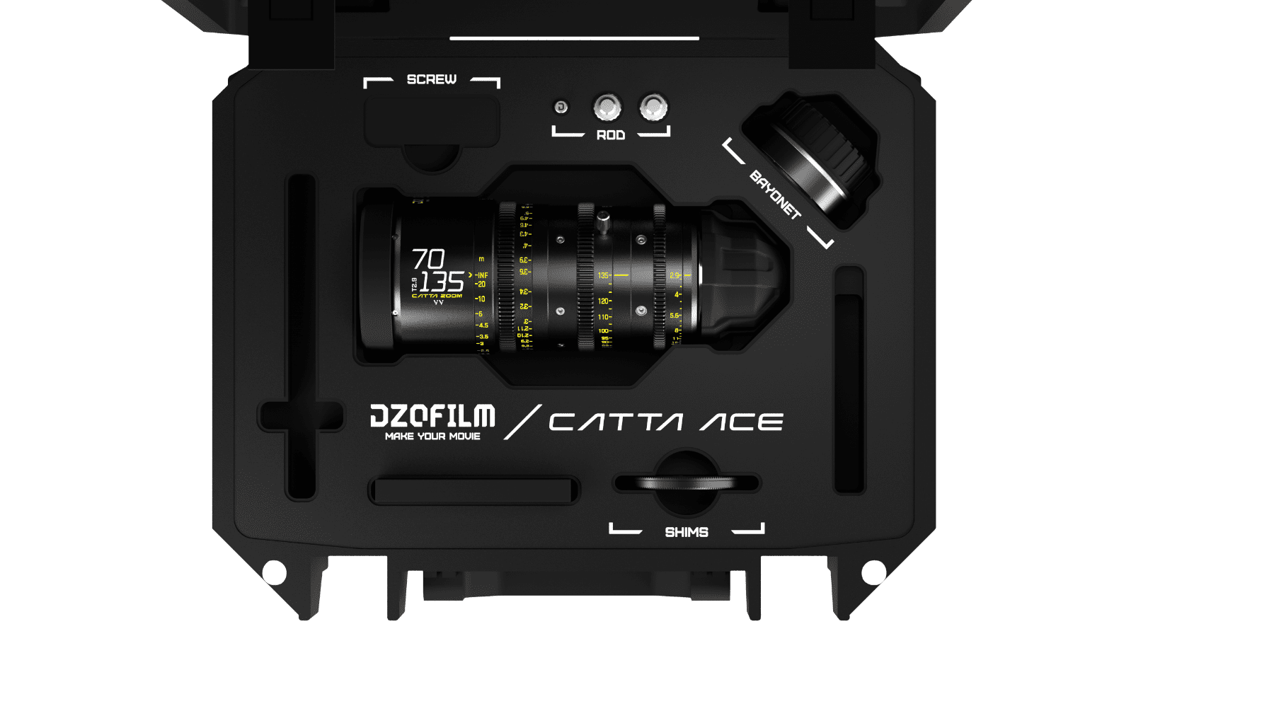 DZOFilm Catta Ace FF Zoom 70-135mm T2.9 PL/EF mount (black metal) with Safety Case