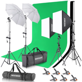 NEEWER NK100 Kit d'éclairage Ampoule LED avec support de fond 2,6x3m