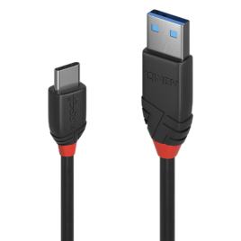Lindy Câble USB 3.2 Type A vers C, 10Gbit/s, Black Line, 0.5m