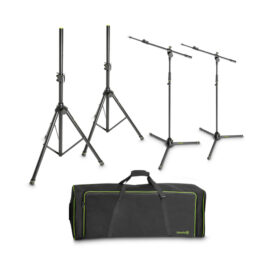 GRAVITY 2 SPEAKER AND 2 MICROPHONE STANDS IN BAG