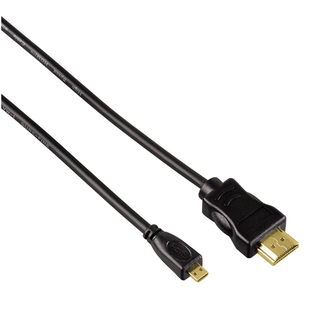 HAMA HDMI Cable Male TYPE A/Male TYPE D/MICRO 2M 1 HAMA HDMI Cable Male TYPE A/Male TYPE D/MICRO 2M - Image 1