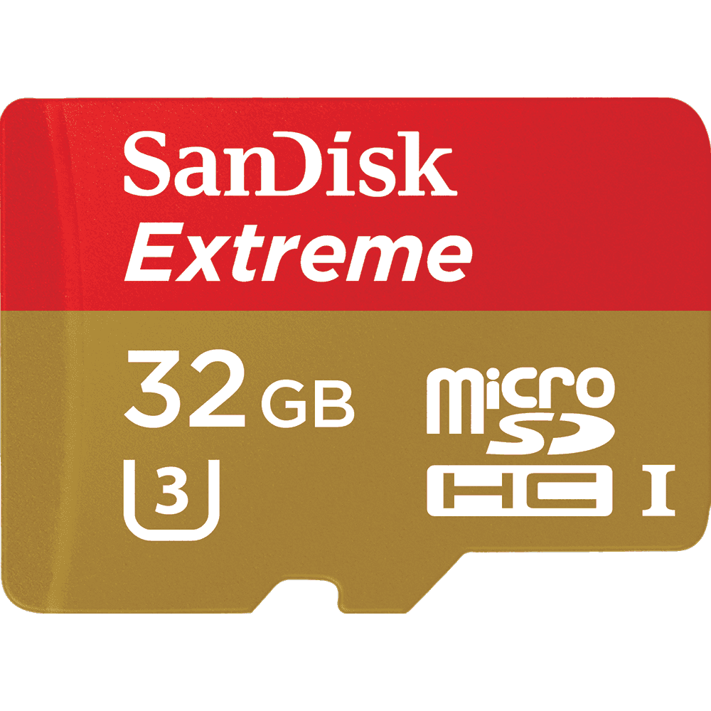 SANDISK Micro SD Extreme Action Cam 32GB CL10 U3 V30 + Adaptateur (jusqu'à 100MB/S en lecture) SANDISK Micro SD Extreme Action Cam 32GB CL10 U3 V30 + Adapter (up to 100MB/s read) - Image 1