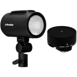 Packshot du PROFOTO A2 CONNECT KIT CANON, flash portable professionnel avec accessoires.